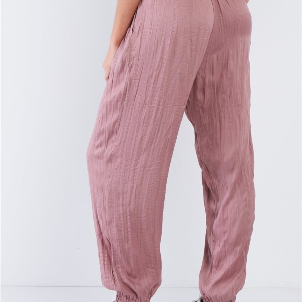 MUSTARD SEED Wood Rose Pink Tie Waist Sash Pants - Picture 5 of 8